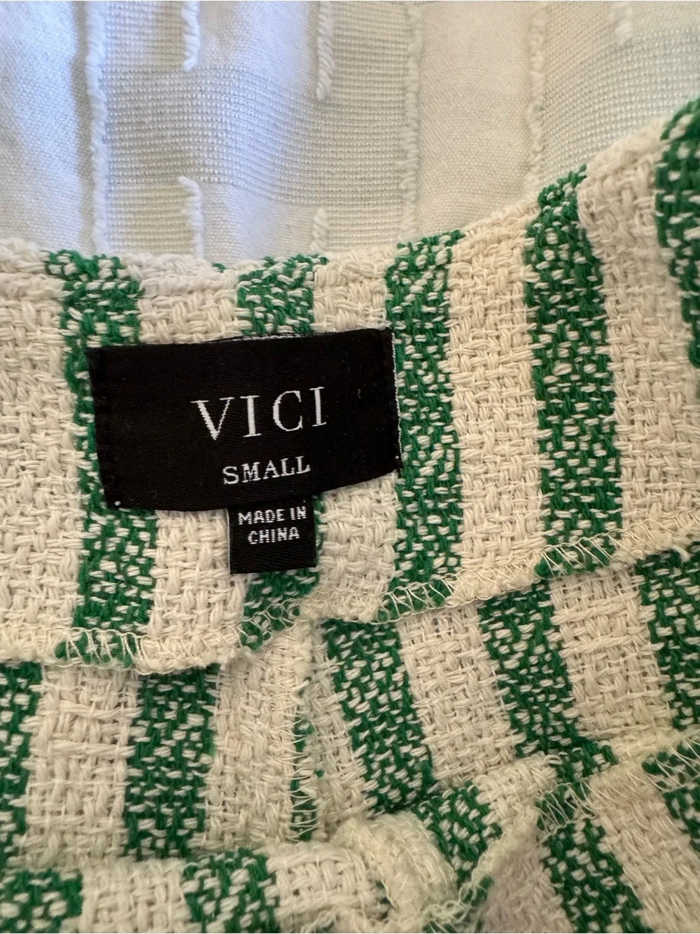 Vici Green and White Striped Matching set with top and bottom - Picture 4 of 4